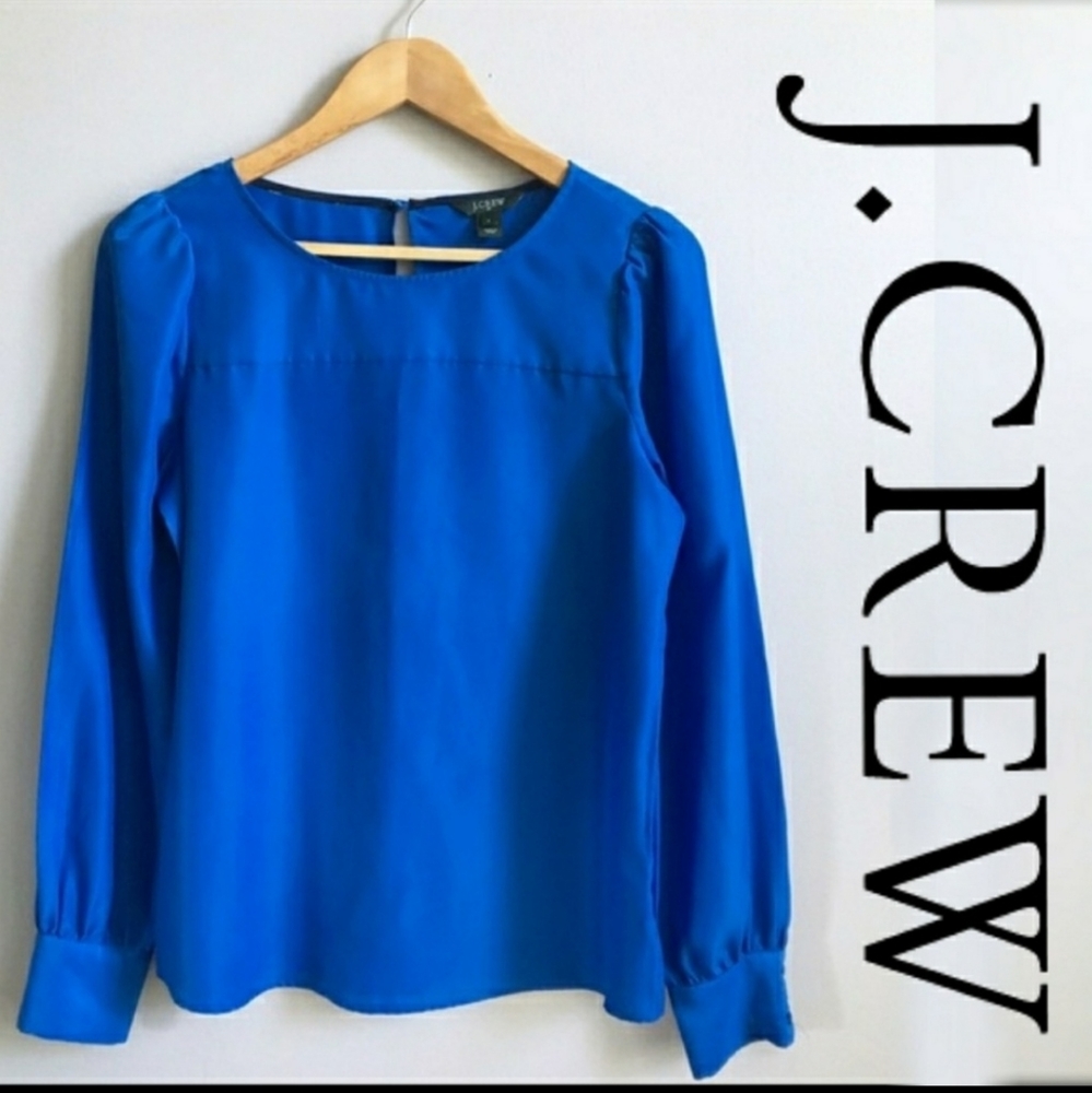 J. Crew Boatneck Blouse medium blue